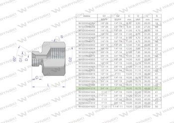 Tulejka różnicowa hydrauliczna calowa AB 3/4"GZ x 1"GW BSP Waryński