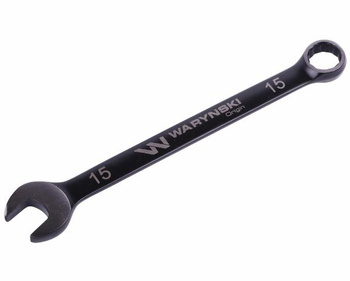 Klucz płasko-oczkowy 15 mm. CrV standard ASME B107-2010 Waryński