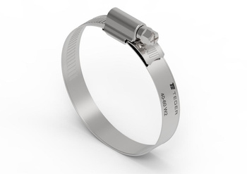 Opaska zaciskowa wzmocniona 40-60 ślimakowa (obejma W2 - stal nierdzewna) szerkość 12mm (blister) TEGER ( sprzedawane po 6 )