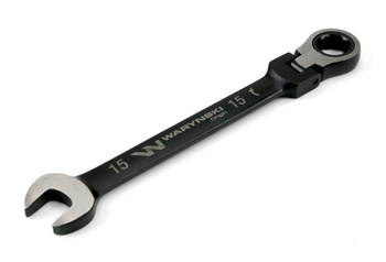 Klucz płasko-oczkowy 15 mm z grzechotką 72 zęby i przegubem Waryński