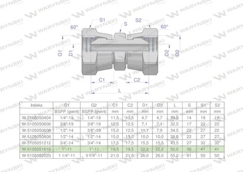 Złączka hydrauliczna calowa AA 1" BSP Waryński