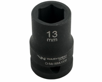 Nasadka udarowa sześciokątna 1/2". 13 mm. CrMo. DIN 3129. Waryński