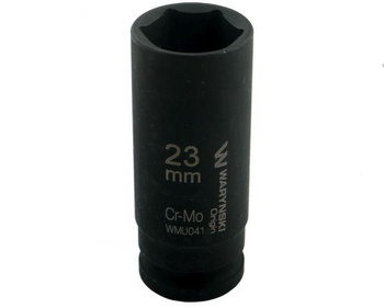 Nasadka udarowa sześciokątna długa 1/2". 23 mm. CrMo. DIN 3129. Waryński