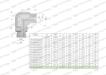 Kolanko hydrauliczne nastawne calowe BB 1" x 1" BSP z regulacją Waryński