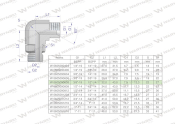 Kolanko hydrauliczne nastawne calowe BB 3/8" x 1/2" BSP z regulacją Waryński