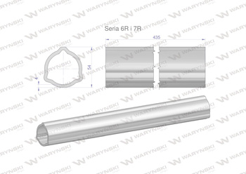 Rura zewnętrzna Seria 6R i 7R do wału 560 przegubowo-teleskopowego 54x4 mm 435 mm WARYŃSKI