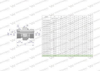 Przyłączka hydrauliczna (odmiana ciężka XGE) BB M36x2 25S x 1" BSP ED Waryński ( sprzedawane po 2 )