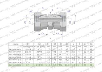 Złączka hydrauliczna calowa AA 1 1/4" BSP Waryński