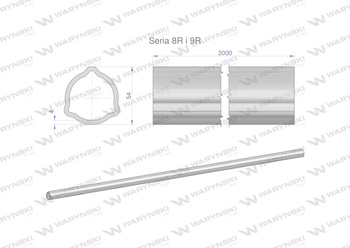 Rura trójkątna wewnętrzna Seria 8R i 9R wału przegubowo-teleskopowego 54x5 mm - 2m WARYŃSKI (sprzedawane po 2)