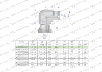 Kolanko hydrauliczne calowe AB 1/8" BSP Waryński
