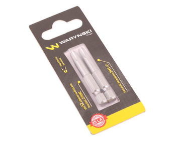 Końcówki wkrętakowe PH3 50mm Waryński komplet w blistrze dwusztukowym