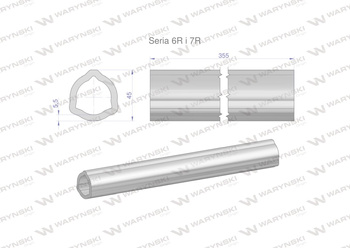 Rura wewnętrzna Seria 6R i 7R do wału 510 przegubowo-teleskopowego 45x5.5mm 355 mm WARYŃSKI