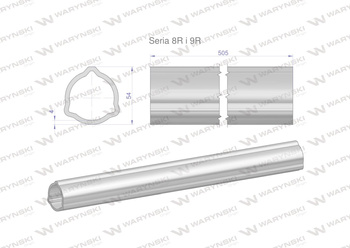 Rura wewnętrzna Seria 8R i 9R do wału 660 przegubowo-teleskopowego 54x5mm 505 mm WARYŃSKI