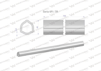 Rura wewnętrzna Seria 6R i 7R do wału 860 przegubowo-teleskopowego 45x5.5mm 705 mm WARYŃSKI