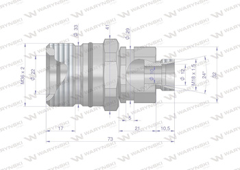 Szybkozłącze hydrauliczne skręcane gniazdo M18x1.5 gwint zewnętrzny 300bar Waryński
