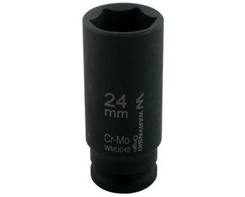 Nasadka udarowa sześciokątna długa 1/2". 24 mm. CrMo. DIN 3129. Waryński