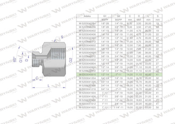 Tulejka różnicowa hydrauliczna calowa AB 1/2"GZ x 1"GW BSP Waryński ( sprzedawane po 2 )