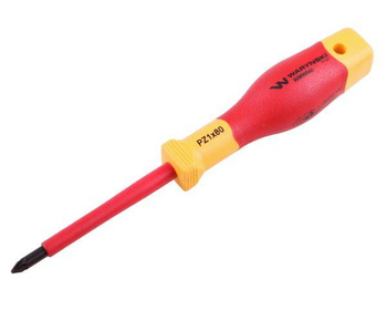 Wkrętak PZ1*80mm. izolowany. VDE. stal S2, Waryński
