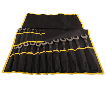 Zestaw kluczy płaskooczkowych w pokrowcu 19 szt rozmiary 6-24 w standardzie ASME B107-2010 Waryński