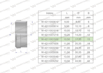 Pierścień zacinający hydrauliczny (DPR15L) 15L Waryński ( sprzedawane po 20 )