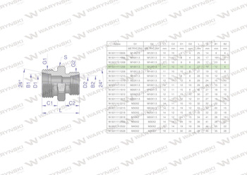 Złączka hydrauliczna redukcyjna metryczna BB M18x1.5 12L / M12x1.5 06L (XG) Waryński ( sprzedawane po 5 )