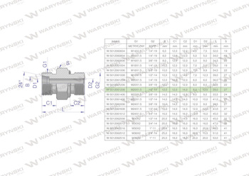 Przyłączka hydrauliczna (odmiana ciężka XGE) BB M20x1.5 12S x 1/2" BSP ED Waryński ( sprzedawane po 5 )