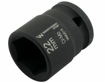 Nasadka udarowa sześciokątna 1/2". 22 mm. CrMo. DIN 3129. Waryński