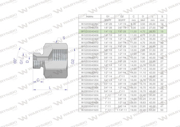 Tulejka różnicowa hydrauliczna calowa AB 1/4"GZ x 1/8"GW BSP Waryński ( sprzedawane po 2 )