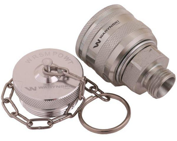 Komplet - zawór wtyczka (Bizon) M18x1.5 skręcane (ZSR6160102) z gwintowaną pokrywą/osłoną aluminiową Waryński