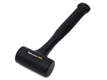 Młotek gumowy czarny lity 900 g trzonek z włókna szklanego Waryński