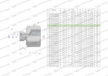 Tulejka różnicowa hydrauliczna calowa AB 1/4"GZ x 3/4"GW BSP Waryński ( sprzedawane po 2 )