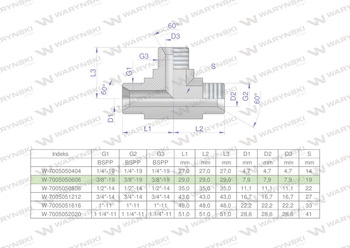 Trójnik hydrauliczny calowy BBB 3/8" BSP (XT) Waryński