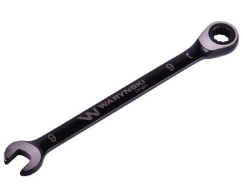 Klucz płasko-oczkowy 9 mm z grzechotką 72 zęby standard ASME B107-2010 Waryński
