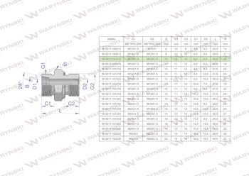 Przyłączka hydrauliczna metryczna BB (XGE) M16x1.5 10L x M12x1.5 ED Waryński ( sprzedawane po 5 )