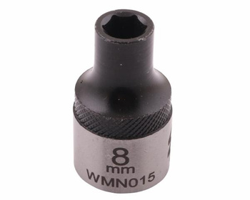 Nasadka sześciokątna 1/2". 8 mm. CrV50BV30. DIN 3124. Waryński