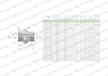 Przyłączka hydrauliczna metryczna BB (XGE) M12x1.5 06L x M10x1 ED Waryński ( sprzedawane po 5 )