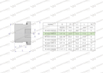 Korek hydrauliczny calowy (na imbus) 1/4" BSP ED Waryński ( sprzedawane po 10 )