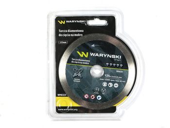 Tarcza diamentowa do cięcia na mokro pełna 125x22.23 mm Waryński