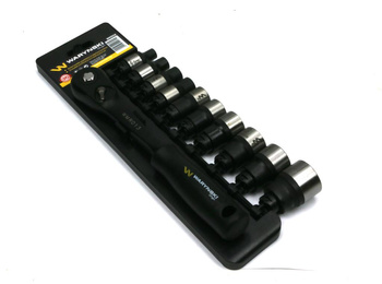 Zestaw L nasadek 1/2 z grzechotką 8 10 12 13 17 18 20 22 24 27 mm 11 el Waryński