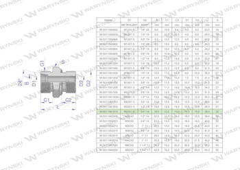 Przyłączka hydrauliczna BB (XGE) M26x1.5 18L x 3/4" BSP ED Waryński ( sprzedawane po 2 )