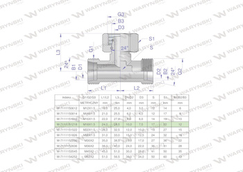 Trójnik hydrauliczny symetryczny metryczny BAB M18x1.5 12L (XEVT) Waryński ( sprzedawane po 5 )