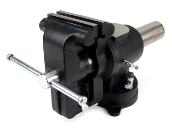 Imadło ślusarskie z żeliwa sferoidalnego obrotowe z obracanym jarzmem 125 mm Waryński