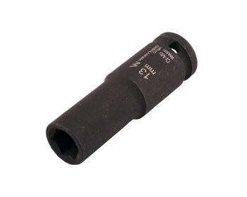 Nasadka udarowa sześciokątna długa 1/2". 13 mm. CrMo. DIN 3129. Waryński