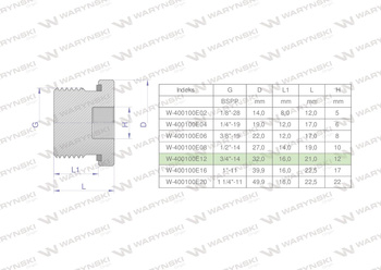 Korek hydrauliczny calowy (na imbus) 3/4" BSP ED Waryński ( sprzedawane po 5 )