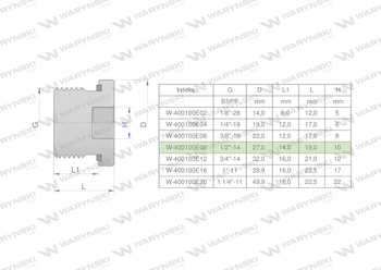 Korek hydrauliczny calowy (na imbus) 1/2" BSP ED Waryński ( sprzedawane po 10 )