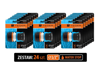 Szybkozłączka, 1/2" - z waterstop, (sprzedawane po 24), Teger