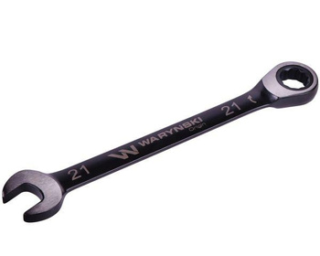 Klucz płasko-oczkowy 21 mm z grzechotką 72 zęby standard ASME B107-2010 Waryński