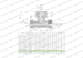 Trójnik hydrauliczny symetryczny metryczny BAB M45x2 35L (XEVT) Waryński