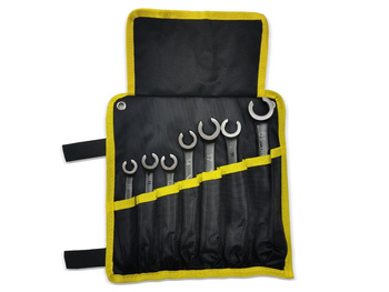 Zestaw kluczy oczkowych otwartych w pokrowcu 7 szt Waryński