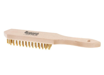 Szczotka druciana do rdzy PREMIUM - drut mosiądzowany / 4 rzędowa / TEGER